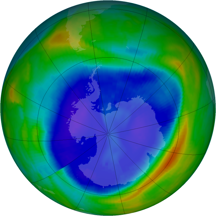 Antarctic ozone map for 07 September 1999